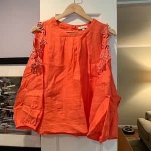 Linen open shoulder top